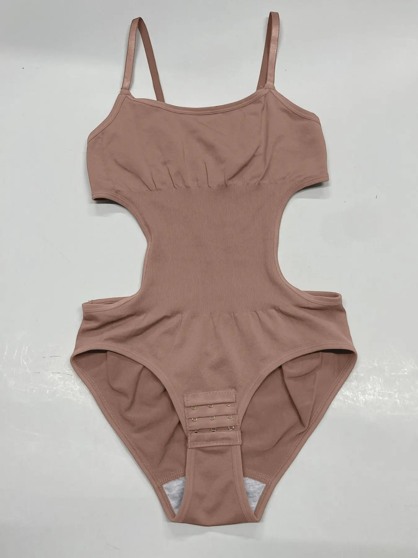 Sexy Cutout Body Shaper Romper, Women's Open Back Seamless Smooth Built in Shaper Shapewear Bodysuit, Tummy Control Jumpsuit, Snatched Waist Clothing, Casual Style, Spaghetti Strap