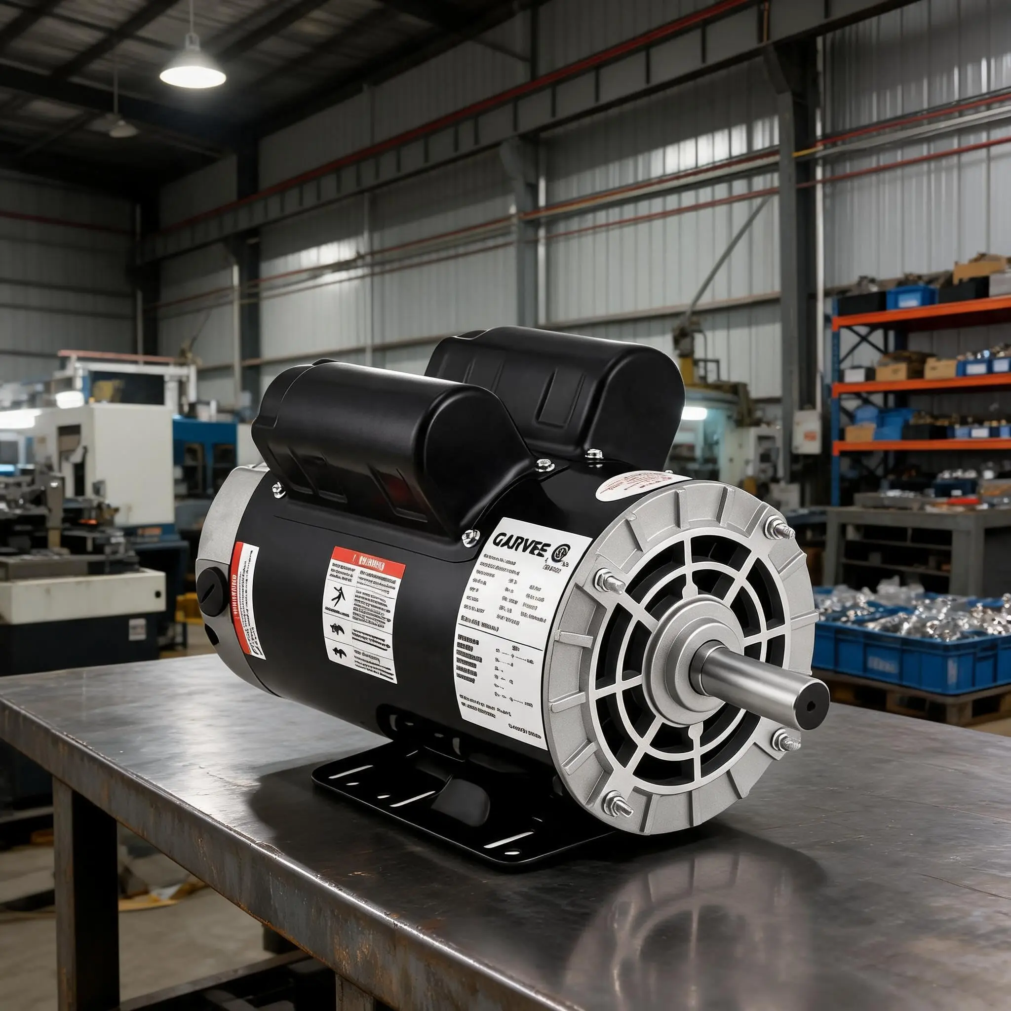 5HP SPL  Air Compressor Electric Motor, 230V 56 Frame 3450 RPM with 5/8" Keyed Shaft 60 Hz, 1.88" Shaft Length-Single Phase, Ultra Quiet, Dual CW/CCW Rotation (Factory Setting is CCW)
