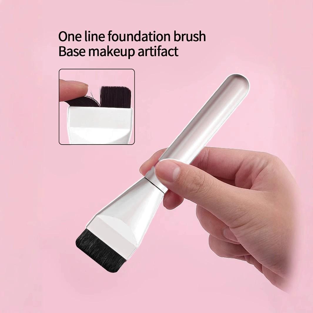 3-Pack Multi-Purpose Flat Brush Set: Makeup Blending Brush, Zero Absorption for Flawless Foundation & Streak-Free Mask Application
