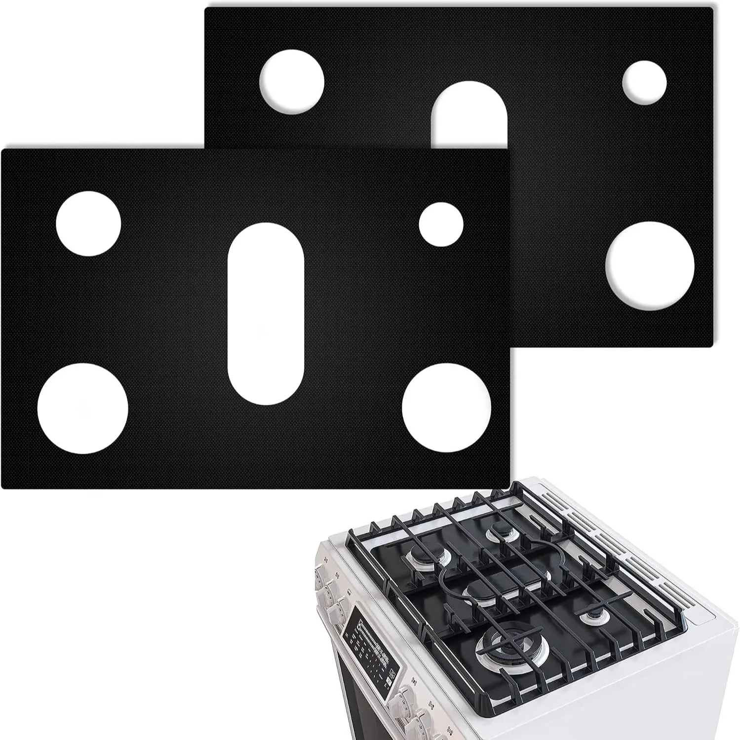 2-Pack Gas Stove Mats for Samsung Cooktops, Reusable Non-Stick, Easy to Clean, Kitchen Protection, Grease Shield