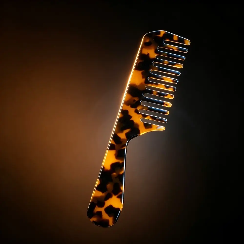 Vintage‑Style Long‑Handle Wide‑Tooth Hair Comb, Portable Anti‑Static Detangling Hairbrush, Practical Hair‑Grooming Accessory, For Daily Hairstyling, Travel Packing And On‑the‑Go Personal Hair‑Care Routine Scenarios