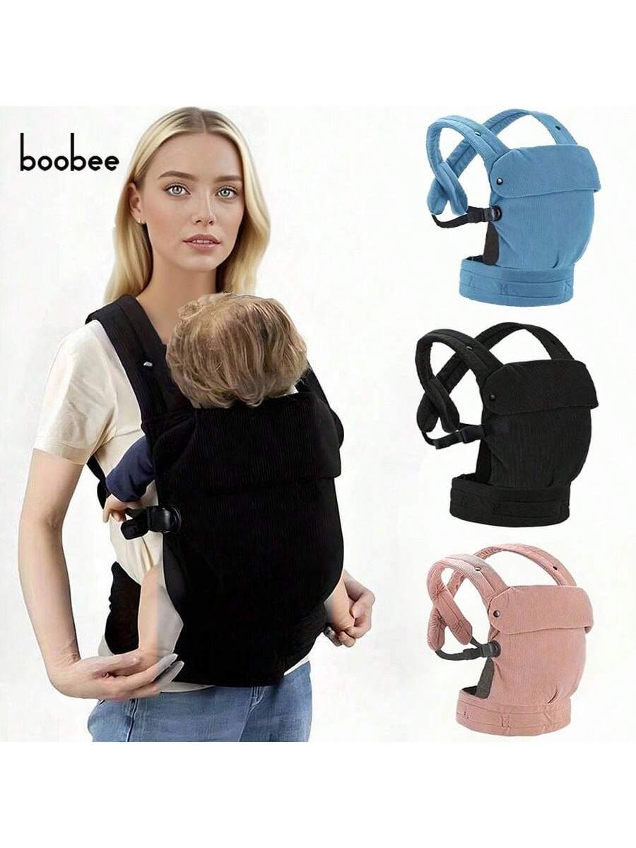 Adjustable Baby Carrier Backpack, Soft Plush Fabric, Four-In-One Multifunctional Design, Lightweight & Breathable, Perfect for Outdoor Use