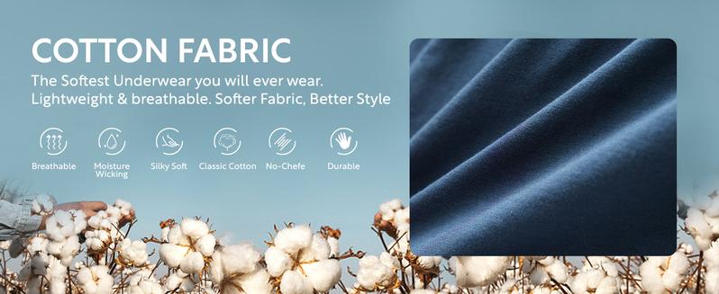 3/7 Counts, Men's Cotton Dual Pouch Everyday Boxer Briefs, Regular Fit Casual Comfy Breathable Bulge Enhancing Shorts for Daily Menswear, Men's Underwear for All Seasons