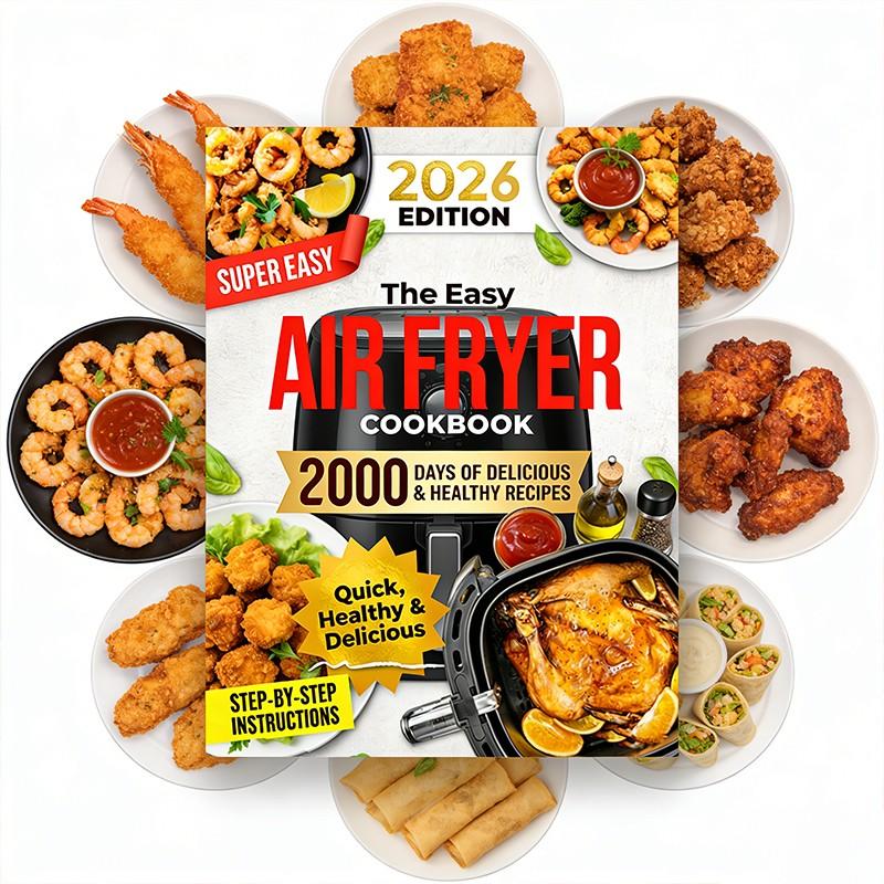 The Easy Air Fryer Cookbook for Beginners: 2000 Days Quick, Delicious & Effortless Recipes Book for Every Meal of the Day to Support Your Wellness Journey