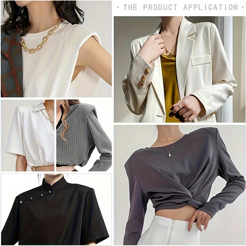 Thickness 1cm / 0.39inch Shoulder Pads Set Polyester Pad for Women Men Teens Sewing Accessories Clothes Set-in Shoulder Pads (2Black + 2 White)