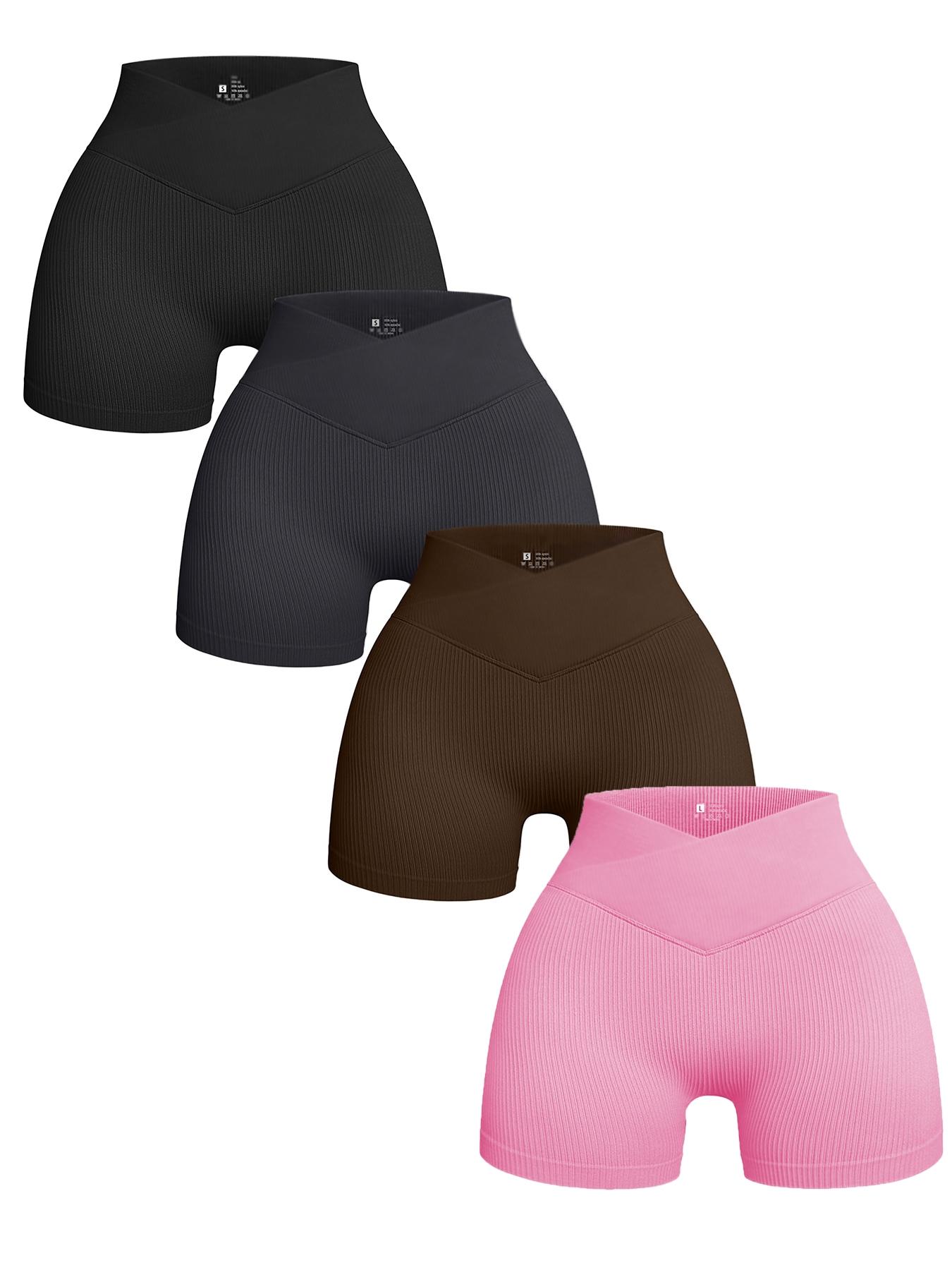 Women's Solid High Waist Ribbed Sports Gym Shorts, Summer Clothes Women Breathable Comfortable Textured High Stretch Seamless Short Leggings, Ladies Sportswear, Gym Clothing