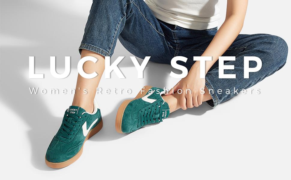 LUCKY STEP Women's Retro Fashion Sneakers Classic Casual Walking Shoes Non Slip Comfort Skate Shoes Footwear Athletic LUCKY STEP Women's Retro Fashion Sneakers Classic Casual Walking Shoes Non Slip Comfort Skate Shoes Footwear Athletic