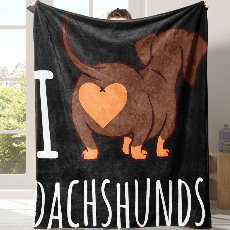 Puppy Pattern Flannel Blanket, 1 Count Soft Throw Blanket with Storage Bag, Napping Blanket for Sofa, Bed, Couch, Travel, Camping, Office