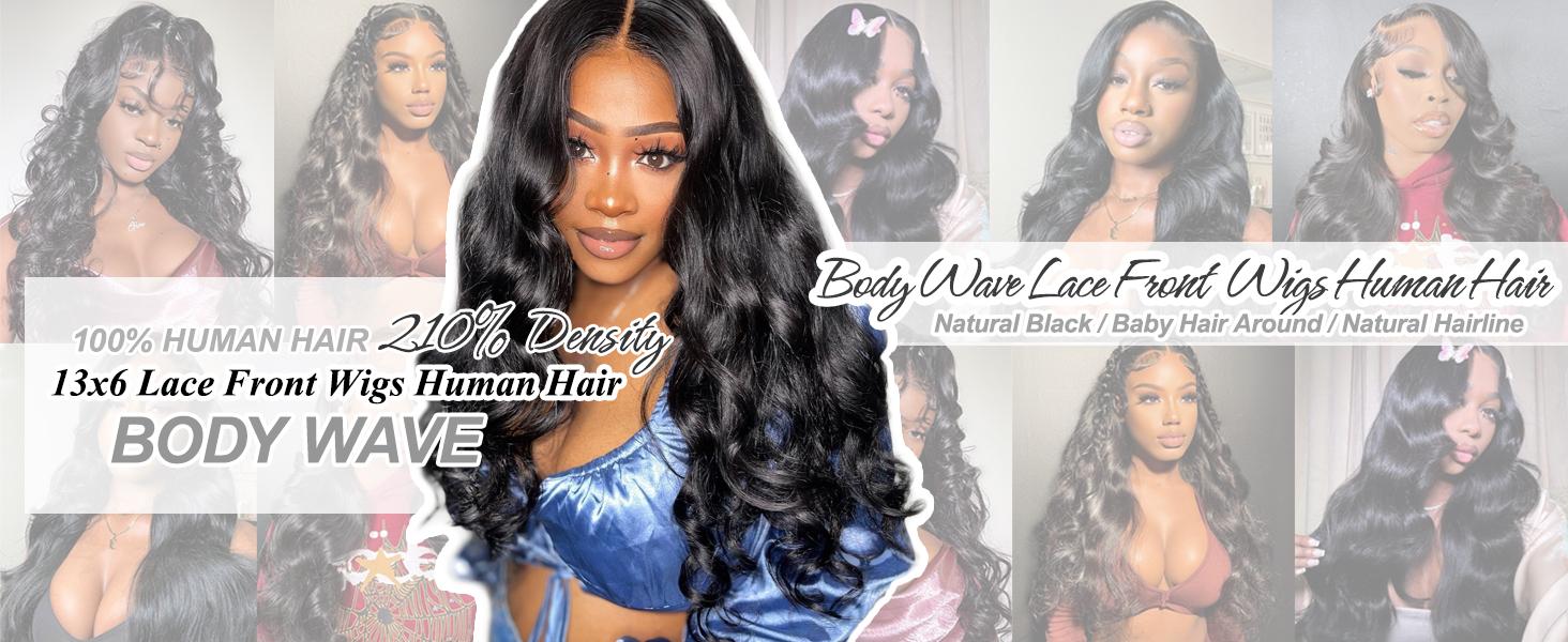 【Clearance sale】Lemoda Outlets Flash Deals 13x6 Lace Front Wigs Human Hair Body Wave Lace Front Wigs Human Hair 220% Density HD Transparent Lace Wigs Pre Plucked With Baby Hair Natural Black Lace Frontal Wigs Human Hair