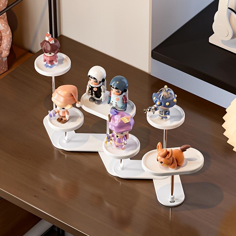 Blind Box Display Stand, 360° Rotating Storage Shelf for Action Figures, Dolls, Collectibles, Free Splicing Expandable Organizer for Desktop, Cabinet, Creative Hips+Stainless Steel Holder