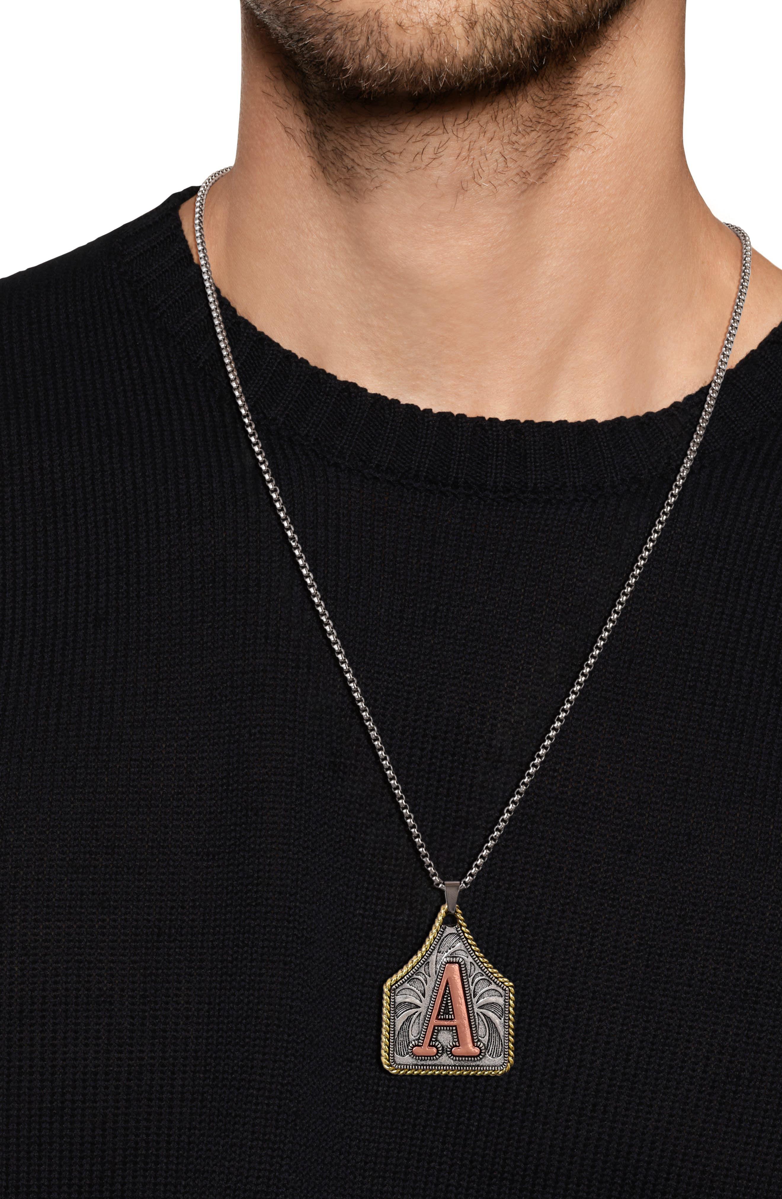 Dearmay Initial A-Z Letter Pendant Necklace Mens Womens Necklaces for Women Initial Necklaces Capital Letter Stainless Steel Box Chain 22inch Greenish Spring