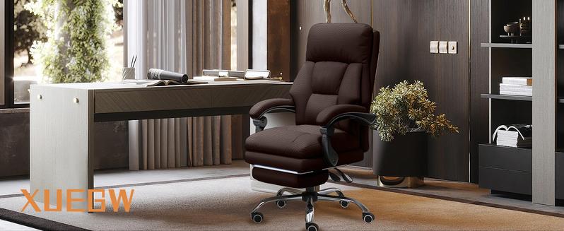 【Black Friday】Executive Office Chair with Foot Rest Comfortable High Back Computer Gaming Chairs Lumbar Support Ergonomic Home Office Desk Chairs Big and Tall PU leather Work Chair