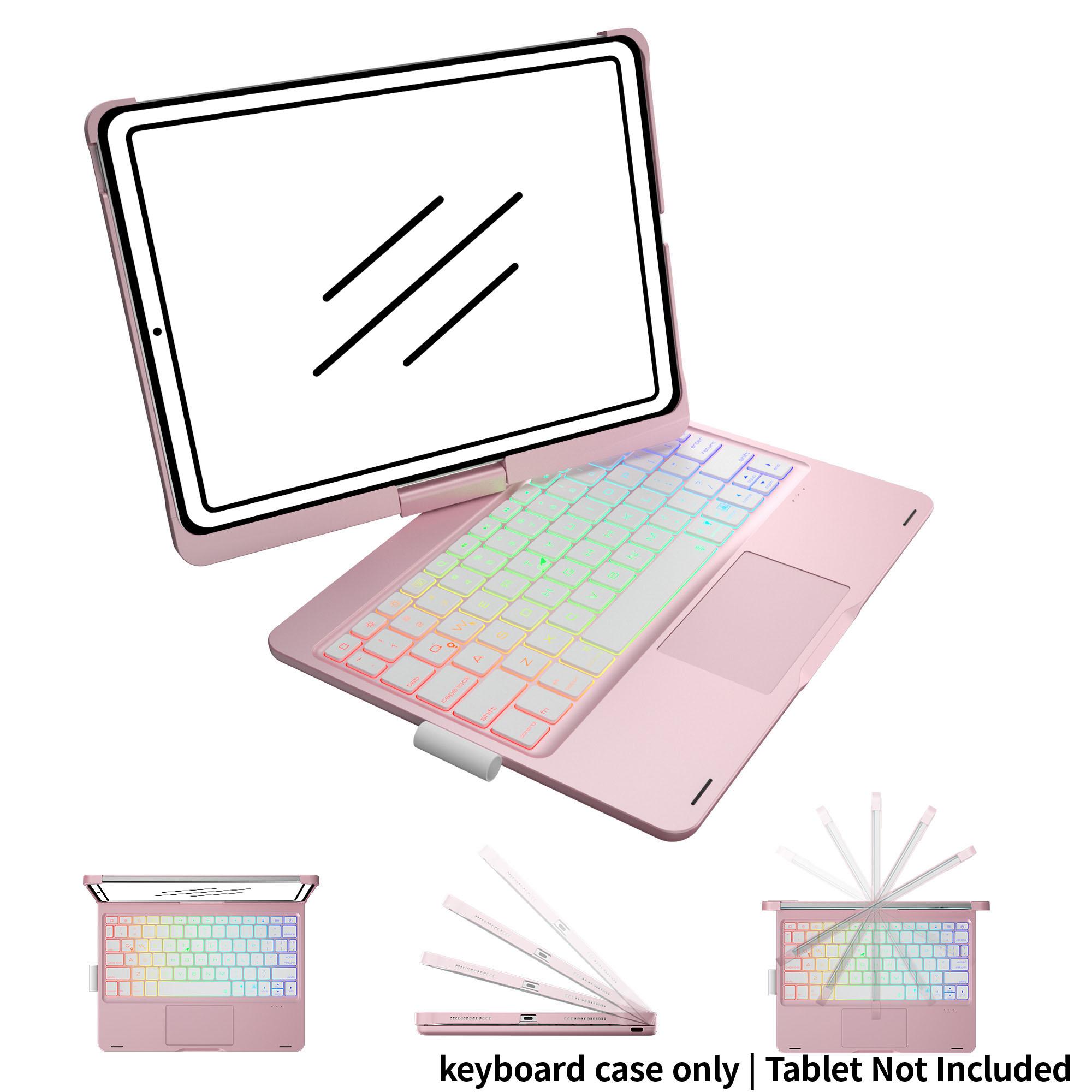 [only keyboard case,Tablet Not Included]for iPad 10th 11th (A16) Generation Case with Keyboard, For iPad Air 11 inch case (M4/M3/M2), for iPad Pro 11 (4th/3rd/2nd/1st) & iPad Air 5/4, Trackpad, 360° Swivel, Backlit
