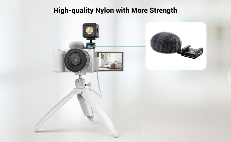 SmallRig Cold Shoe Adapter with Wind Muff Windshield for Sony ZV-1F / ZV-E10 / ZV-1 / ZV-E1 / ZV-1 II, Wind Furry for Light Microphone Attachment - 3526