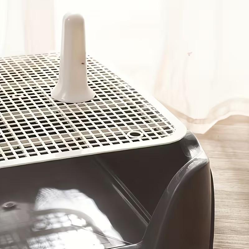 Adjustable Height Splash-Proof Dog Toilet with Wave Fence and 3-Sided Design, Durable Easy-Clean Pet Bowl for Indoor/outdoor Use