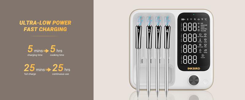 INKBIRD Wireless Meat Thermometer,Wifi Bluetooth Thermometer with 4 Probes,for Rotisserie Grill Oven,Waterproof,Kitchen Utensils ill Oven,Waterproof,Kitchen Utens  TikTokShopHolidayHaul