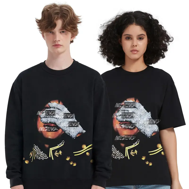 Unisex 10oz 100% Cotton Short-Sleeve Rhinestone Detail Graphic T