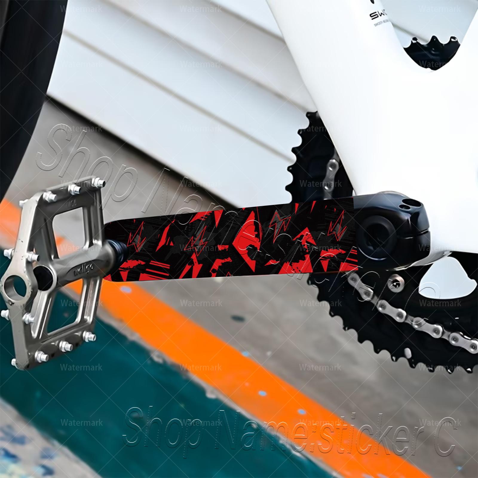 Geometric Bike Crank Stickers, High-Quality Scratch-Resistant Decals, Protective Film, Protector Sticker, Decorative Stickers for Various Bikes