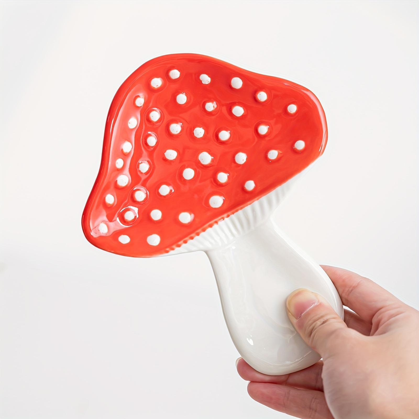 1pc Ceramic Mushroom Shaped Spoon Holder, Cute and Durable, Suitable for Stove Top and Kitchen Countertop, Tool Holder for Soup Spoon, Coffee Spoon, Spatula Holder and Cutlery Holder