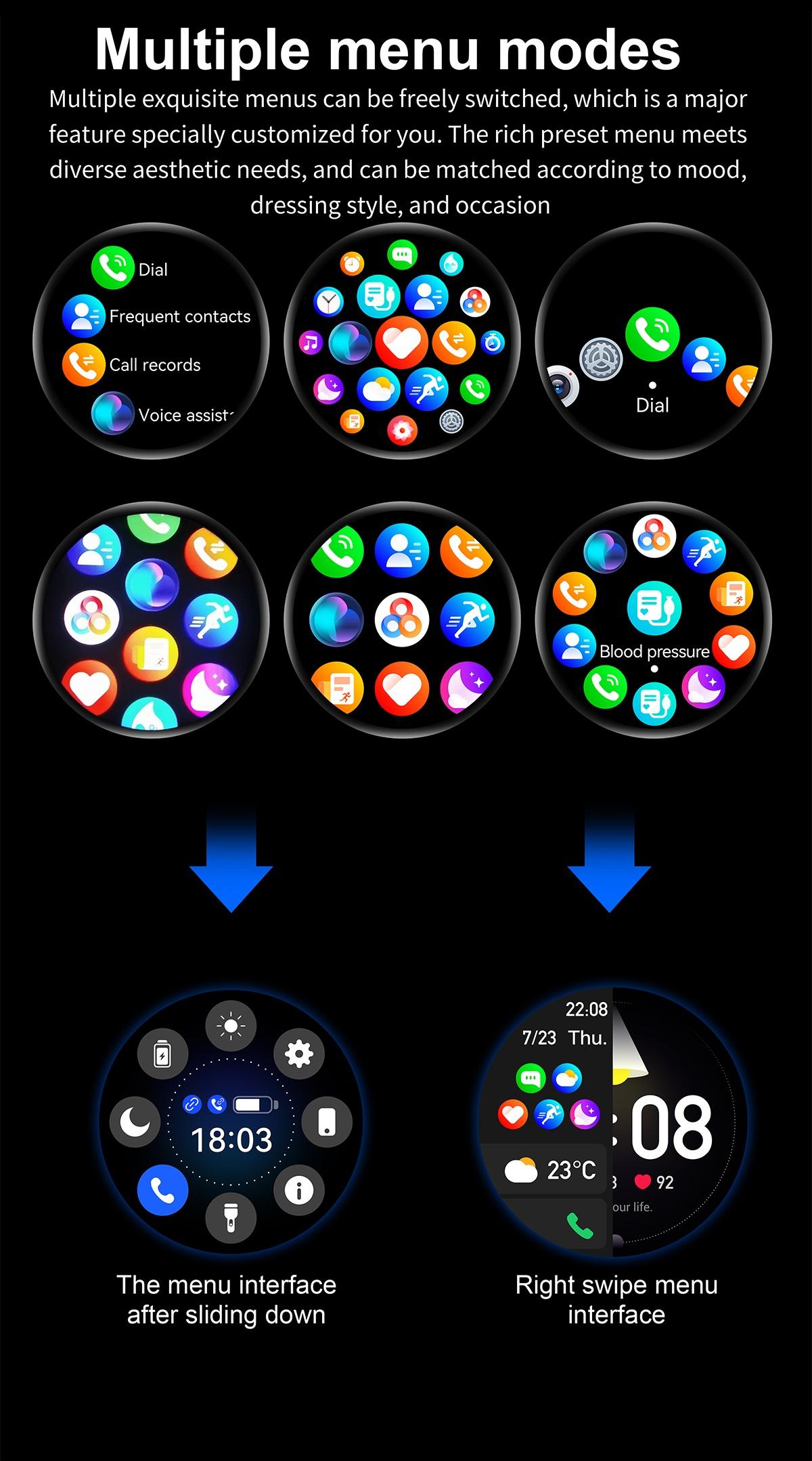 High-value smart watch, 1.53-inch touchscreen with wireless calling, over 100 sports modes and watch faces, AI voice assistant, compatible with Android and iPhone watches, fitness watch wearable device, ceramic resin strap waterproof watch.