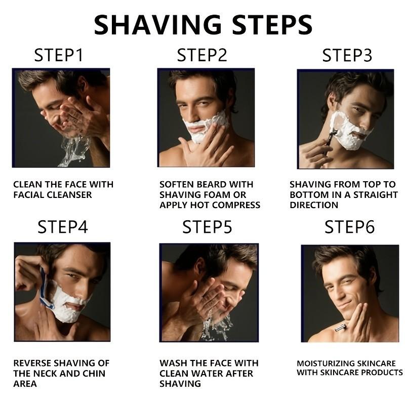 Men's Manual Shaving Razor Set, 1 Handle with 8-32 Replacement Blades, Six Layer Stainless Steel Safety Razor, Shaving Tool