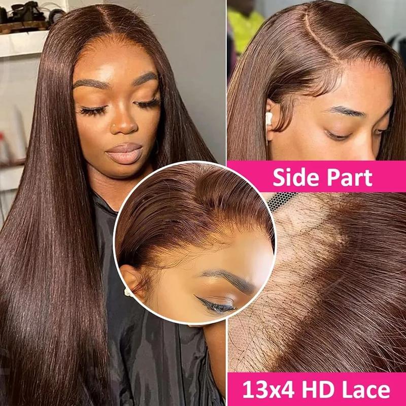 Bling Hair 30 32 Inch Brazilian Chocolate Brown Colored 13x4 Lace Front Wigs Straight Hair Wig Hd Transparent 13x6 Lace Frontal Wigs Preplucked For Wome