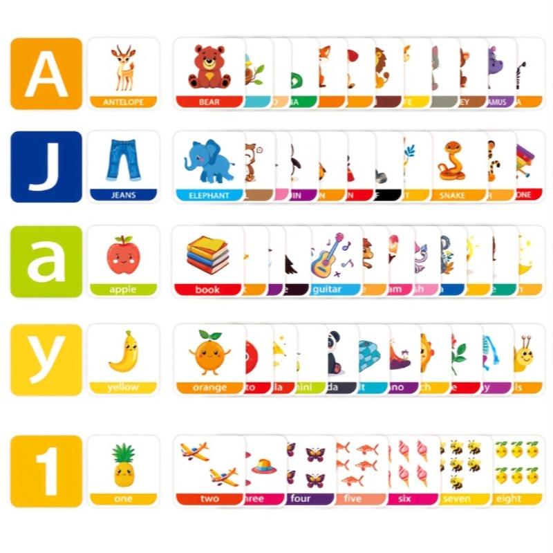 Learning Flashcards, Cartoon Animal Alphabet Shapes, Educational Early Education Cards, Kids Cognitive Development Toys, Visual Stimulation Cards