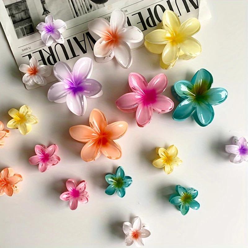 18Pcs Flower Hair Claw Clips – Gradient Color Shark Clips Hair Accessories Set