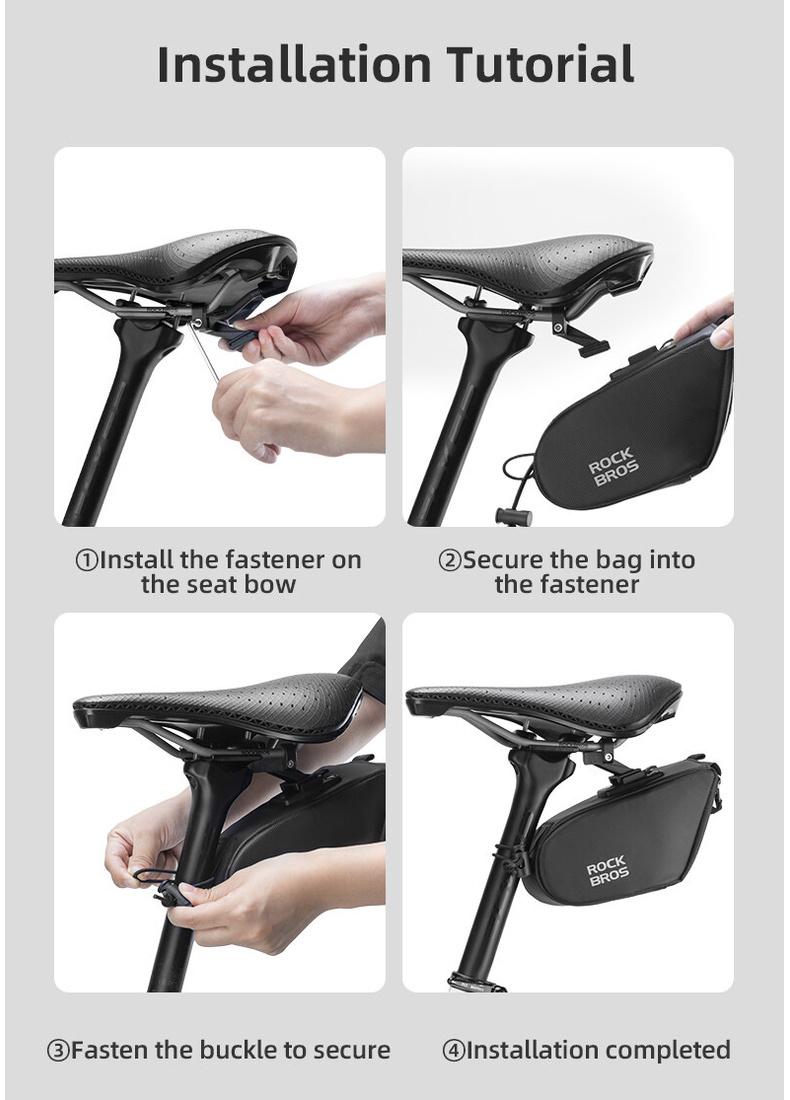 ROCKBROS Bike Saddle Bag Separating Expandable Waterproof Big Capacity Bike Bag For MTB Road Bike Quick Release Bike Accessories 1.3L