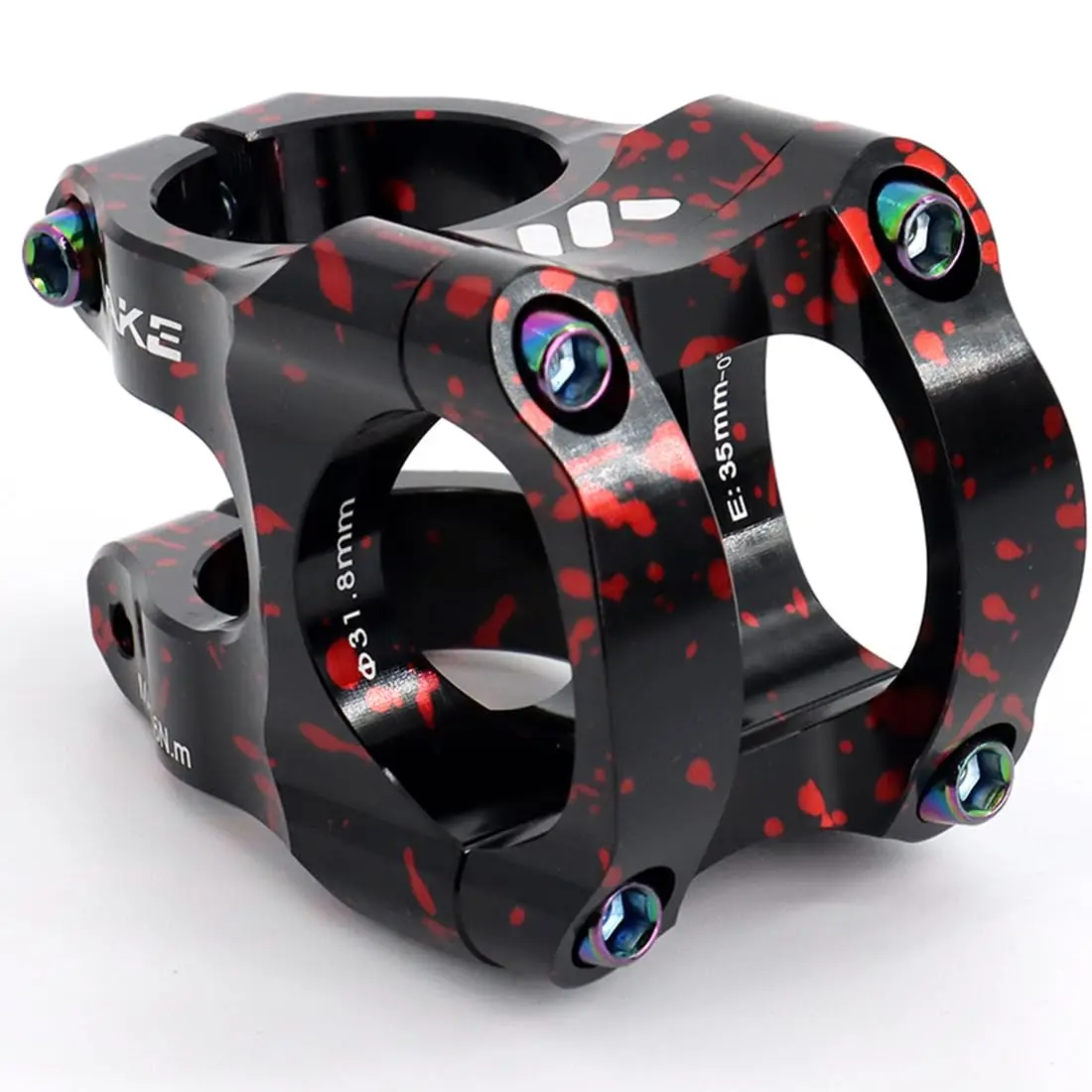 Bike Stem 31.8 Stem 35mm Mountain Bike Stem 0 Degree 31.8mm 35 mm Handlebar Short Stem for MTB BMX Road Bicycle