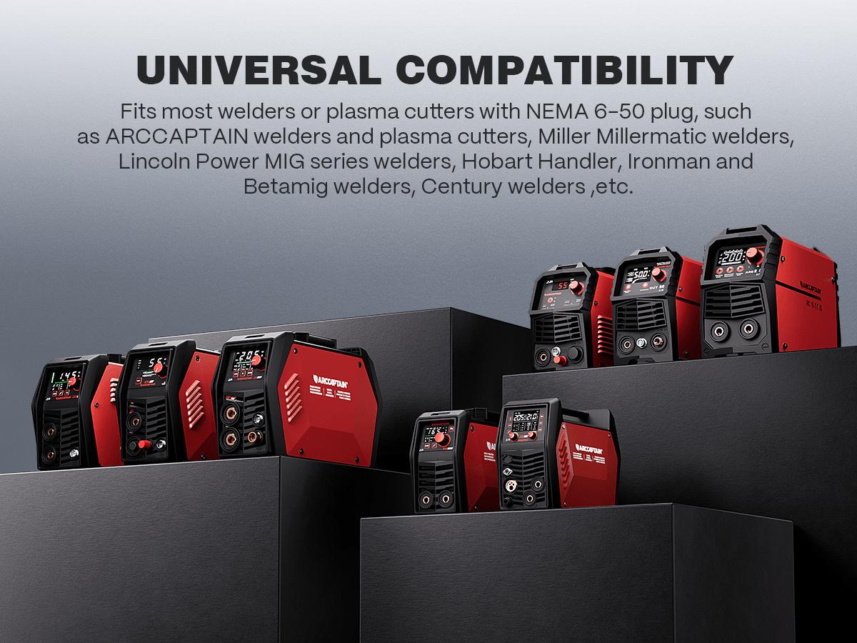 ARCCAPTAIN 8 AWG Extension Welder Cord 40Amp Heavy Duty Welding Cord ARCCAPTAIN 8 AWG Extension Welder Cord 40Amp Heavy Duty Welding Cord