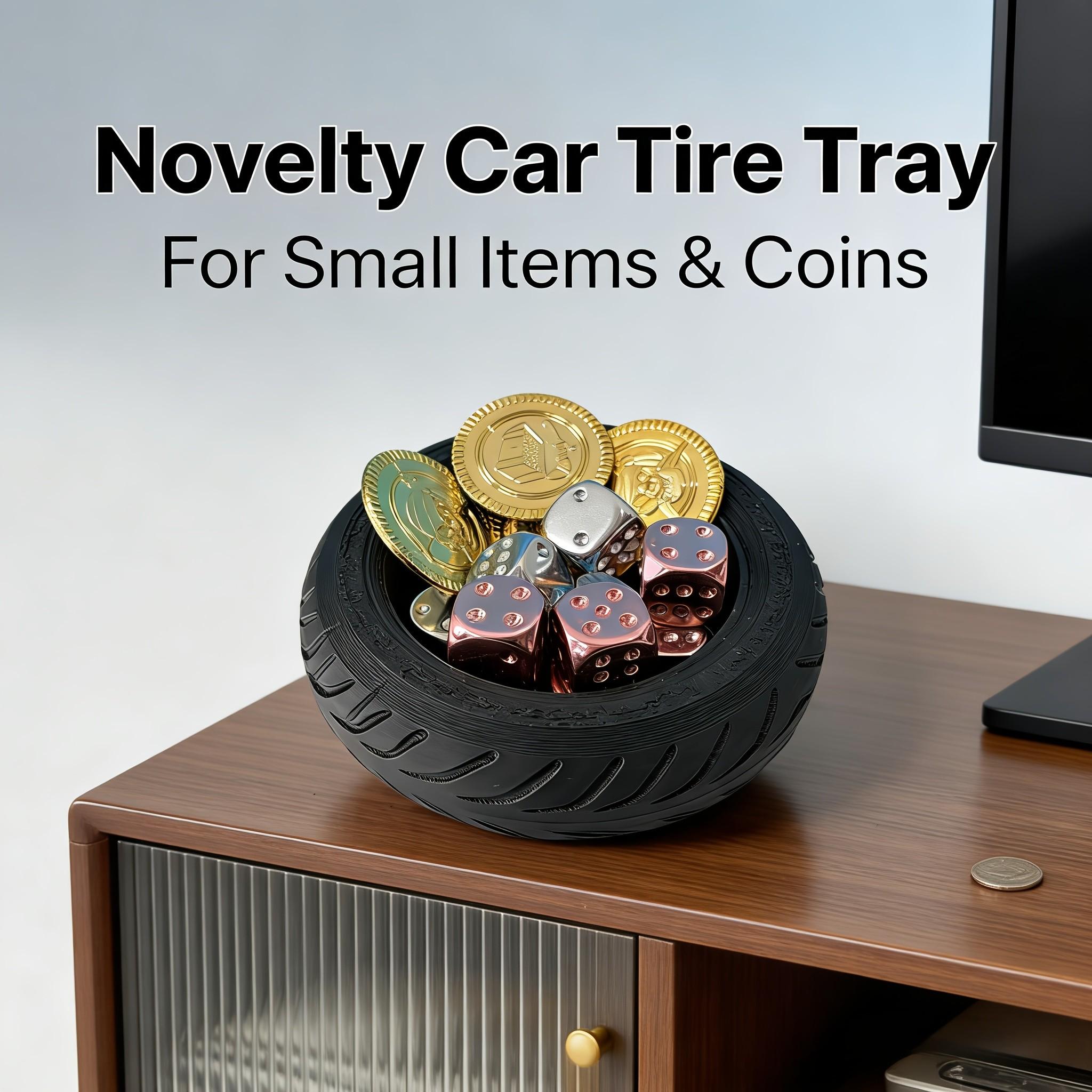 Tire Storage Box, Novelty Car Tire Organizer Tray, Home Decor Shelf, Key and Coin Holder, Perfect Gift for Motorcycle Enthusiasts