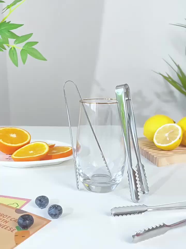 Stainless Steel Ice Tong, Practical Sugar Tong, Edge Clamp, Coffee Ice Clip, Self-Service BBQ Food Clip, Fruit Clip, Multi-Functional Kitchen Tool
