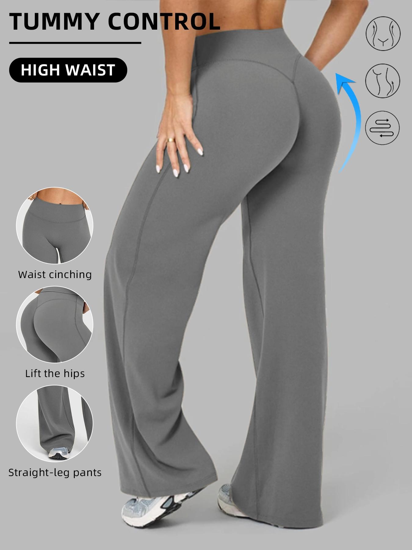 Women's High Waisted Elastic Wide Leg Pants, Loose Straight Fit, Perfect for Yoga and Pilates, Comfortable Daily Wear, Breathable Sporty Bottoms