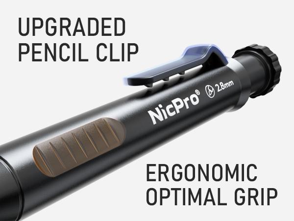 Nicpro 5-Pack Lead Mechanical Pencils, Office Stationery Supplies - Carpenter Pencil Set with Sharpener, 76 Black/Red/Yellow Refills, Carbide Scribe Tool, Deep Marker, Heavy-Duty Case for Woodworking, Lead Mechanical Pencil