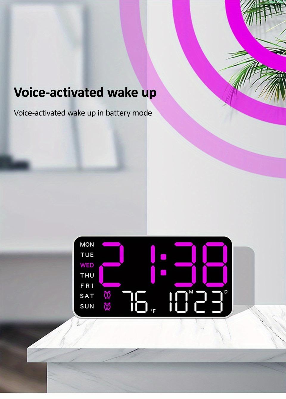 Large Digital Wall Clock with LED Display, Led Alarm Clock, Date & Temperature Timer, Ideal Gift for the Elderly, Living Room & Bedroom Decor, Creative Decorative Clock, Led Wall Clocks
