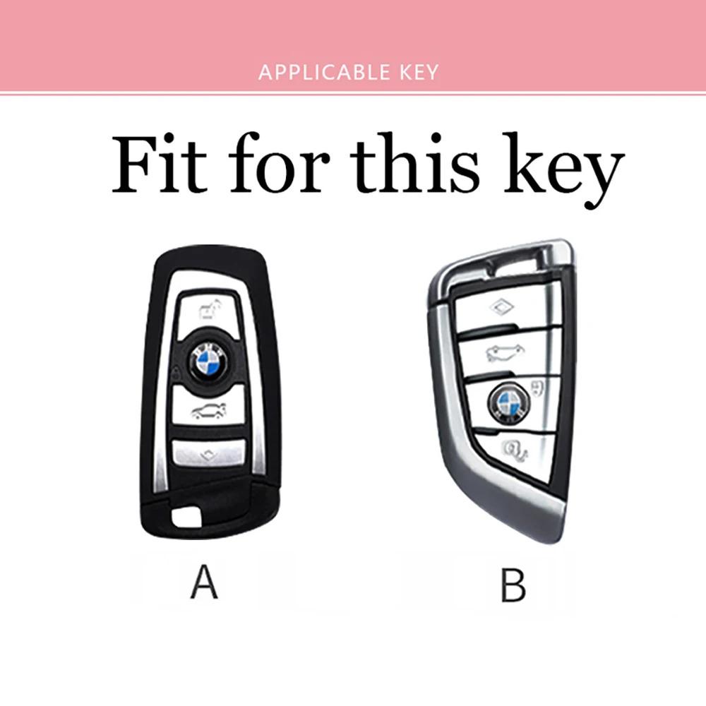 ABS Car Key Case Cover, Compatible with BMW 1 3 5 7 Series, M3, M4, X1, X3 G01, X4 G02, X5 F15 F16, F07 F10 F20 F21 F30 F31 F32 F34 Models, A
