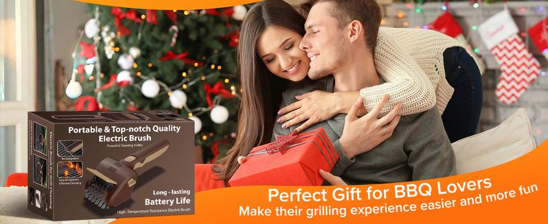 Cordless Rechargeable Electric BBQ Grill Brush, Barbecue Utensils, Premium Stainless Steel Bristles, Deep Cleaning Barbecue Accessory for All Grill Types & Grates