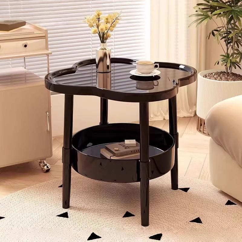 Creative Small Coffee Table for Home, Modern Minimalist Bedside Table with Storage, Mobile Nightstand for Living Room and Bedroom