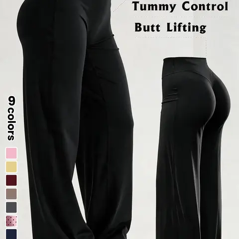 【Black Friday】TINICOO Women's High Waist Wide-Leg Pants, Slim-Fit Athletic Trousers for Yoga, Workout and Daily Wear