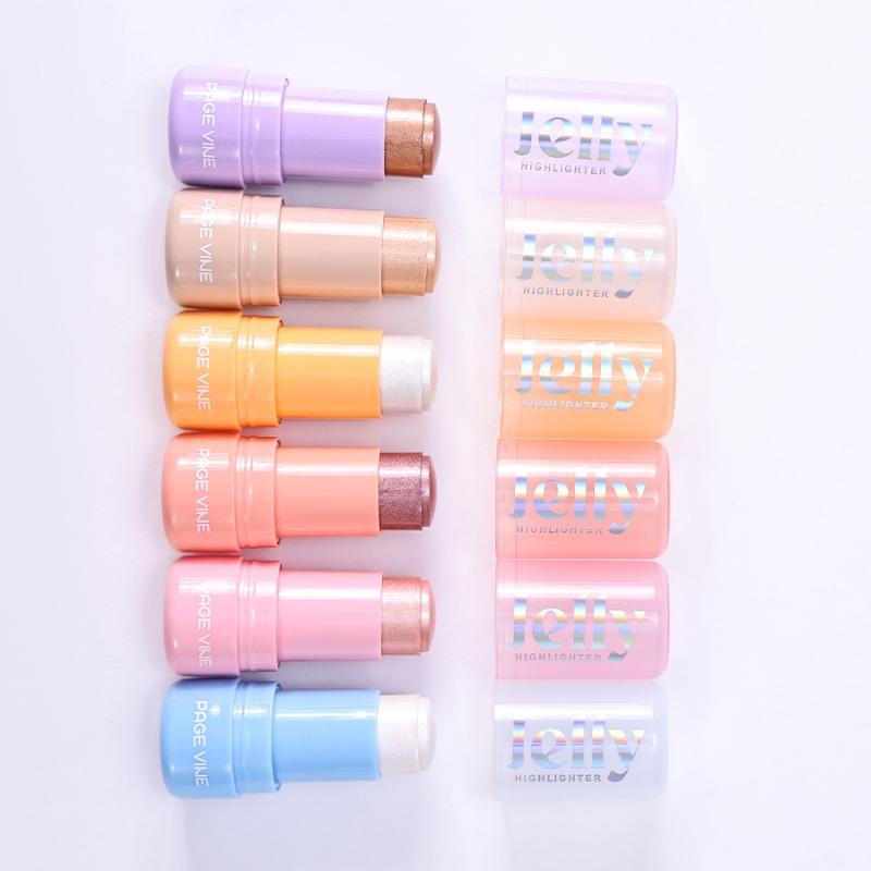 PAGE VINE Popular Water Gloss Jelly Highlight Eyeshadow Stick Super Shiny Multi-color Eyeshadow Highlight Stick Makeup