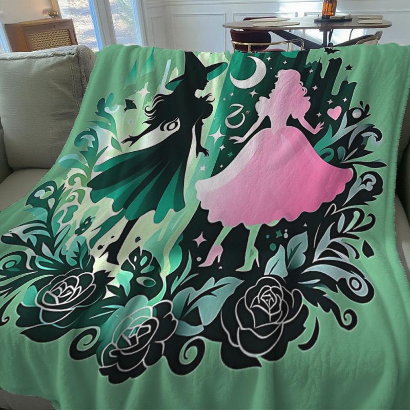 Trendy Blanket Elphaba Glinda Wicked the Musical Smooth blanket Great for bedroom beds sofas picnics and travel throws