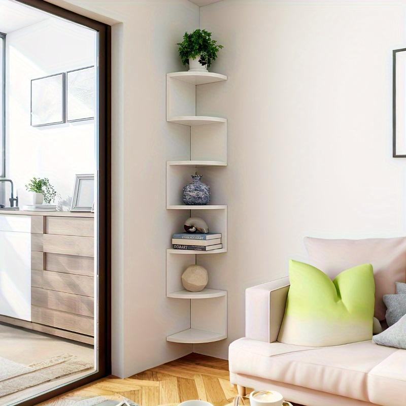 Home corner storage rack, wall triangular hanging storage shelf, corner divider, multi-level bookshelf for walls in kitchen, multi-layer wall-mounted storage, Wall Mounted Organizer