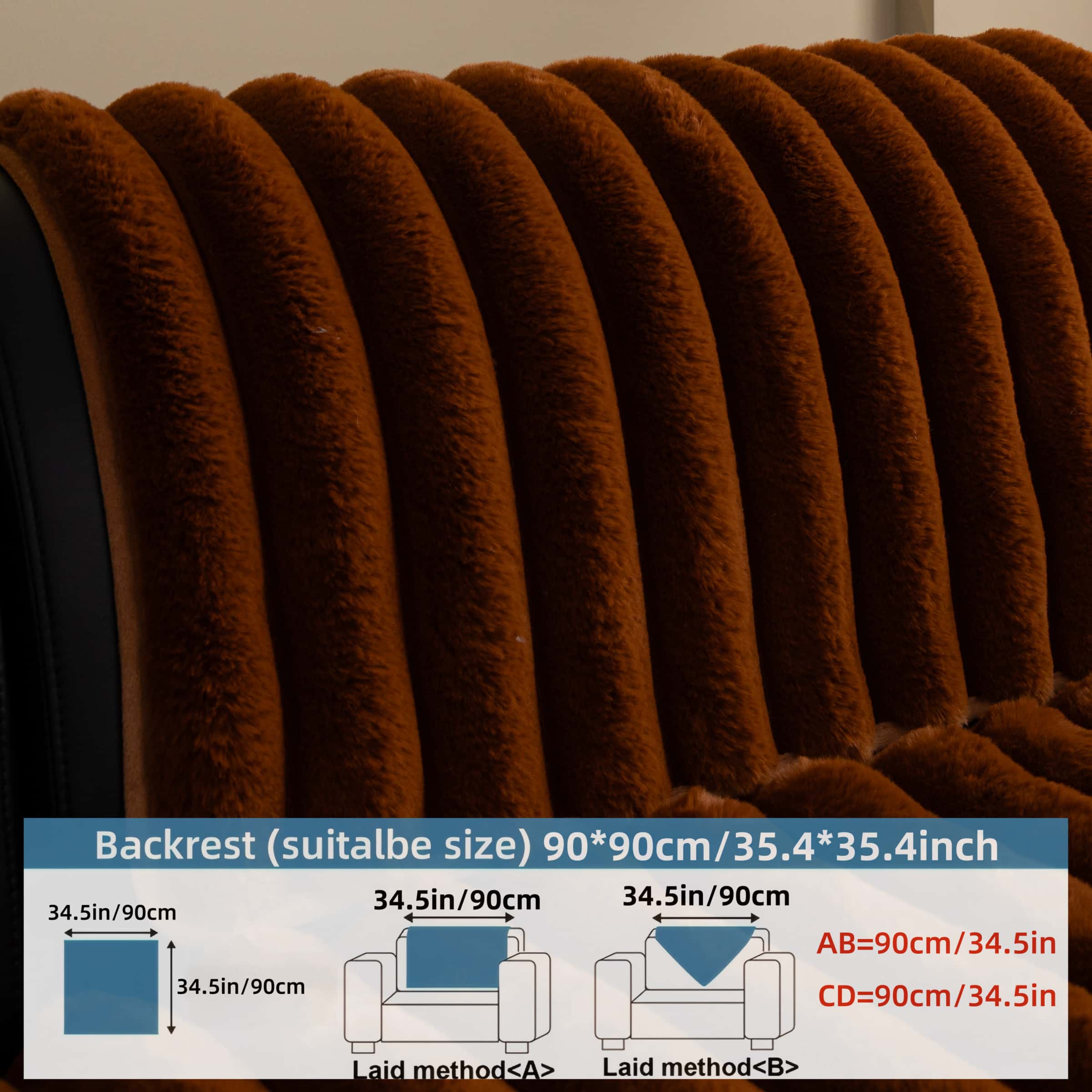 Solid Colour Plush Sofa Cover 1PC, Pet-Friendly Extra Thick Couch Protector, Soft Fluffy Faux Fur Sofa Pad, Non-Slip Machine Washable Anti-Scratch Furniture Throw for Living Room, Sectional, Loveseat & 3-Seater, Sofa Slipcover