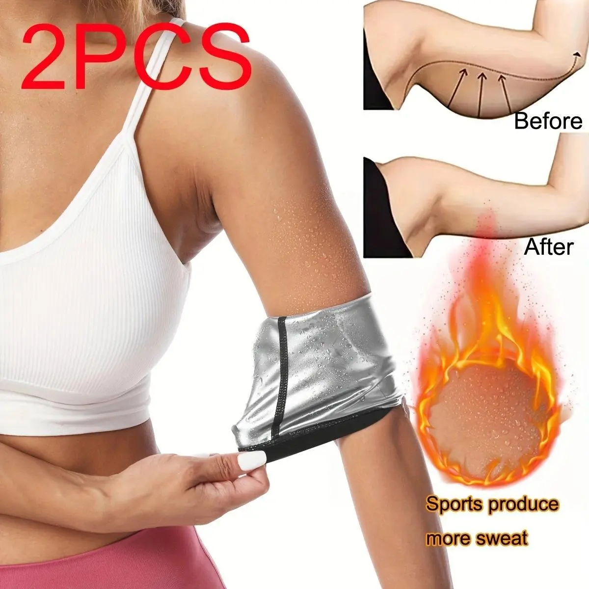 Adjustable OneSize PU Leather Sweat Arm Bands - Sweat Guard Arm Covers, Lightweight Stretch Sauna Wraps, Men’s Workout Gear for Gym, Running, Home Exercise