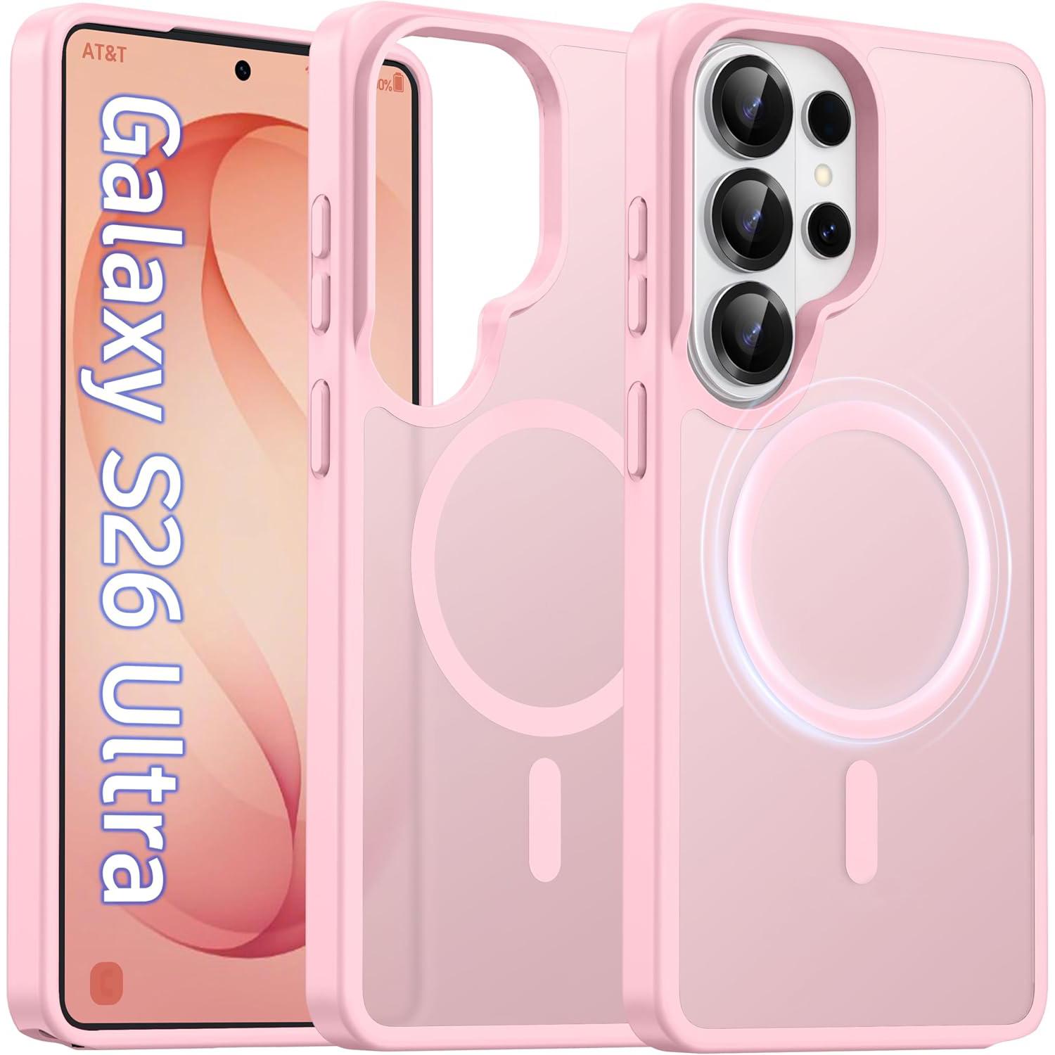 Magnetic for Samsung Galaxy S26 Ultra S25 Ultra S24 Ultra S23 Ultra S22 Ultra S25FE S26 Plus Case Matte, S26 Ultra Phone Case Compatible with MagSafe Frosted Translucent Shockproof Anti-Scratch Slim Fit Case Military Grade Protection (Black)