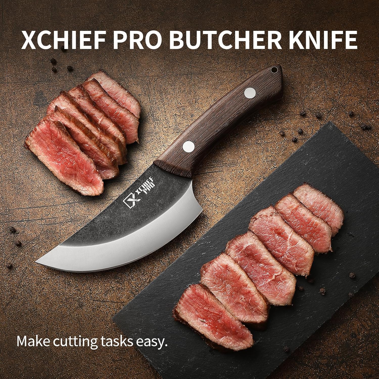 XCHIEF PRO 5.1'' Butcher Knife - Kitchen Chefs Knives for Cutting, Boning, Chopping. Japanese Sharp Knife Great Designed for Balance and Control. Best Professional Chef's Knives for Cooking XCHIEF PRO 5.1'' Butcher Knife - Kitchen Chefs Knives for Cutting, Boning, Chopping. Japanese Sharp Knife Great Designed for Balance and Control. Best Professional Chef's Knives for Cooking