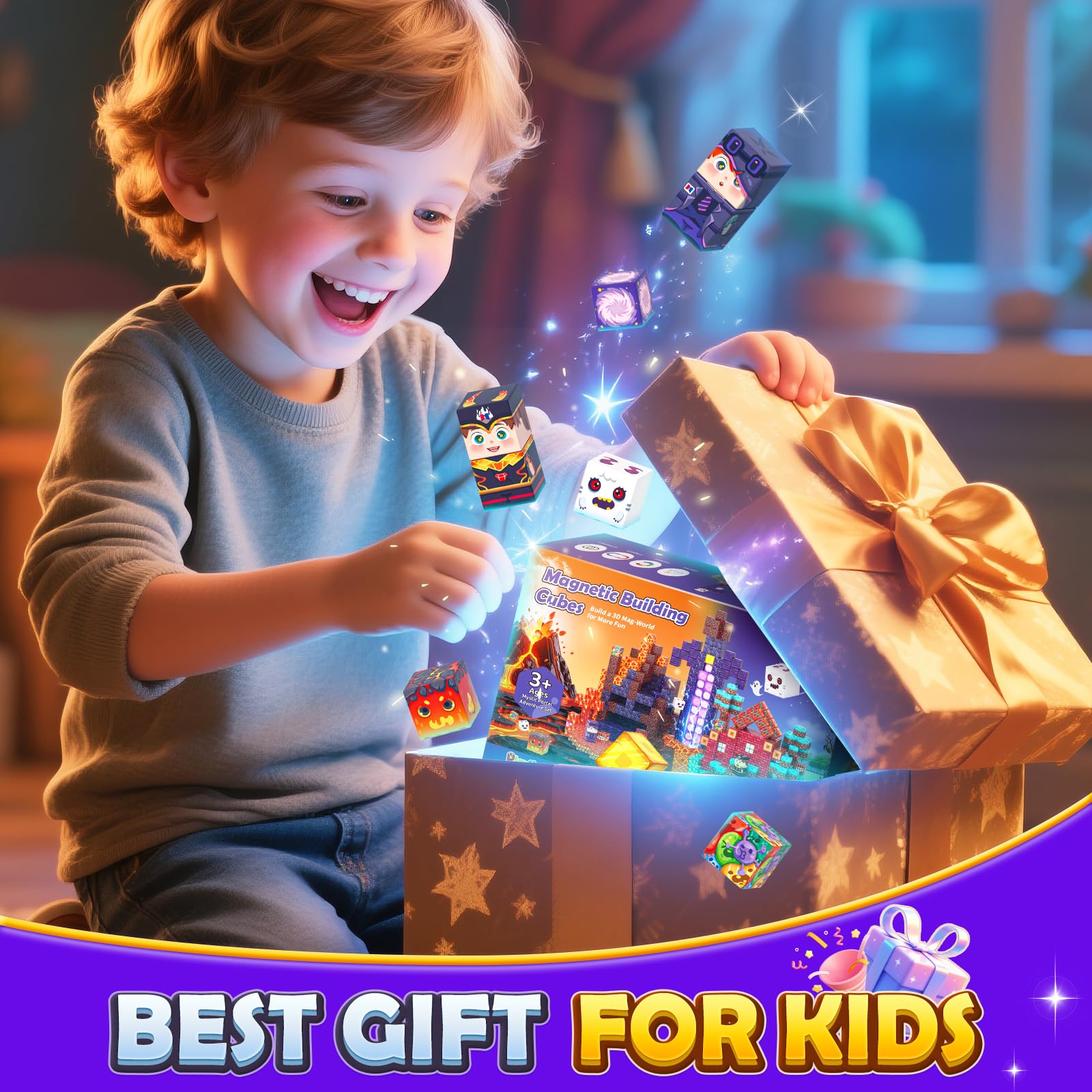 150 PCS Magnetic Blocks Mine Magnet World-1 inch Block Cubes Toy with Storage Bag Magnetic Tiles Sensory Birthday Gifts Game Toys