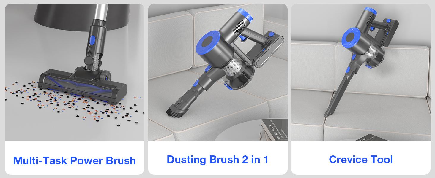 Cordless Vacuum Cleaner, 180W Power Suction ,6-in-1 Lightweight Self-Standing, with 2200 mAh Battery 35mins Runtime Battery with Sofa Brush for Home Hard Floor Low-pile Carpet Pet Hair Car Cordless Vacuum Cleaner, 180W Power Suction ,6-in-1 Lightweight Self-Standing, with 2200 mAh Battery 35mins Runtime Battery with Sofa Brush for Home Hard Floor Low-pile Carpet Pet Hair Car