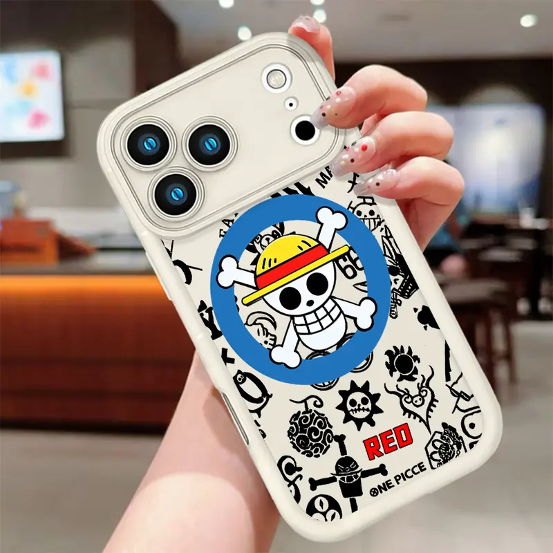 One Piece Straw Hat Pirates Skull Logo Devil Fruit Doodle Phone Case ...